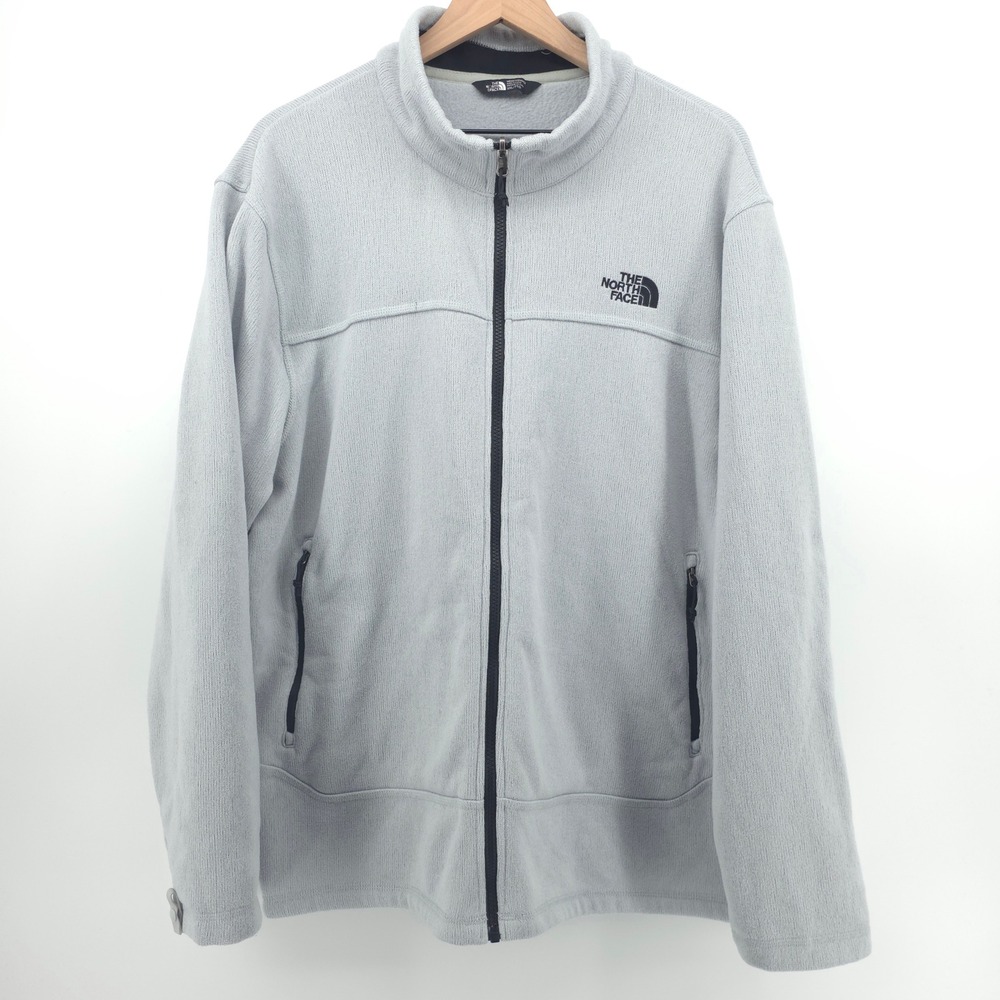 The North Face Mens Fleece Sweater XXL Light Gray Full Zip Hiking Gorpcore